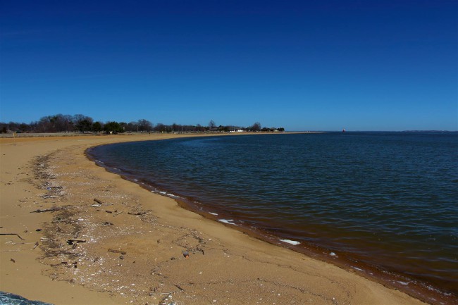 Jižní pláž, Sandy Point státní park, Maryland, Spojené státy americké (USA)