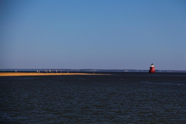 Jižní pláž, Sandy Point státní park, Maryland, Spojené státy americké (USA)