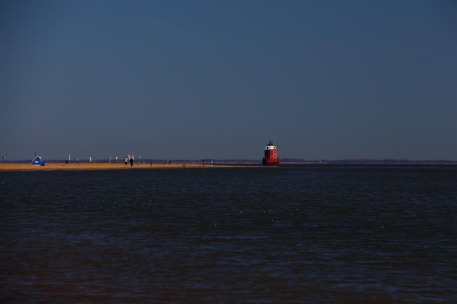 Jižní pláž, Sandy Point státní park, Maryland, Spojené státy americké (USA)