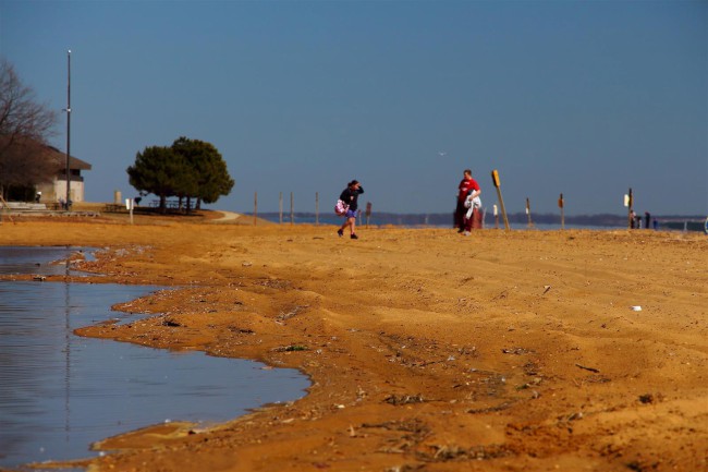 Jižní pláž, Sandy Point státní park, Maryland, Spojené státy americké (USA)