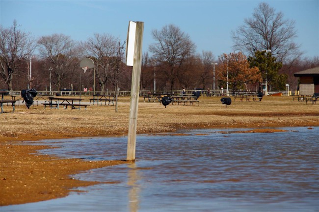 Jižní pláž, Sandy Point státní park, Maryland, Spojené státy americké (USA)