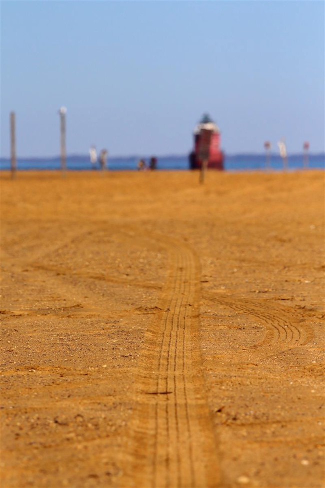 Jižní pláž, Sandy Point státní park, Maryland, Spojené státy americké (USA)