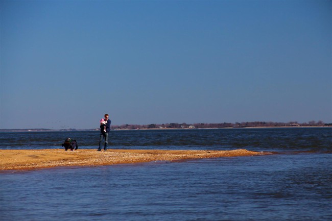 Jižní pláž, Sandy Point státní park, Maryland, Spojené státy americké (USA)