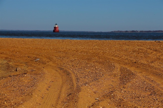 Jižní pláž, Sandy Point státní park, Maryland, Spojené státy americké (USA)