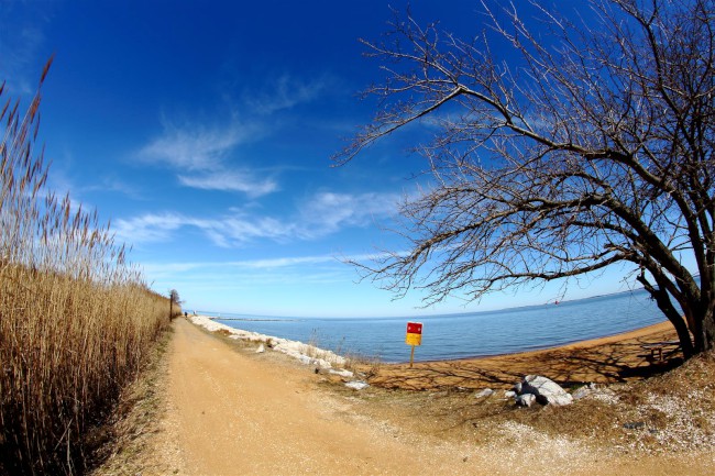 Východní pláž, Sandy Point státní park, Maryland, Spojené státy americké (USA)