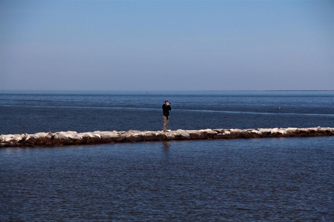 Východní pláž, Sandy Point státní park, Maryland, Spojené státy americké (USA)