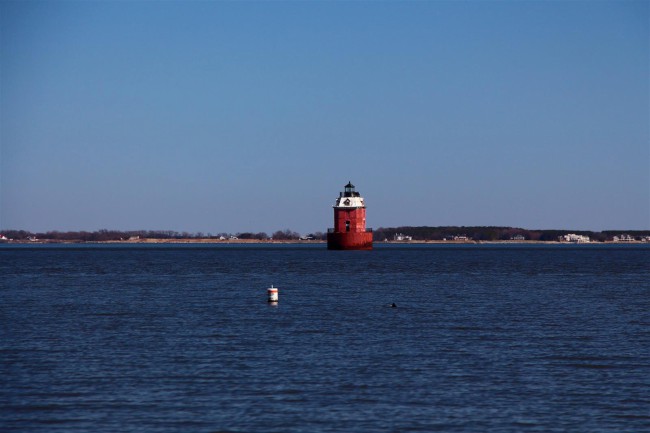 Východní pláž, Sandy Point státní park, Maryland, Spojené státy americké (USA)