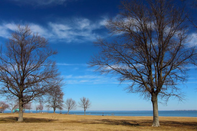 Východní pláž, Sandy Point státní park, Maryland, Spojené státy americké (USA)