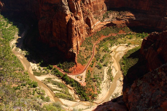 Výstup Angels landing trail, Zion národní park, Utah, USA