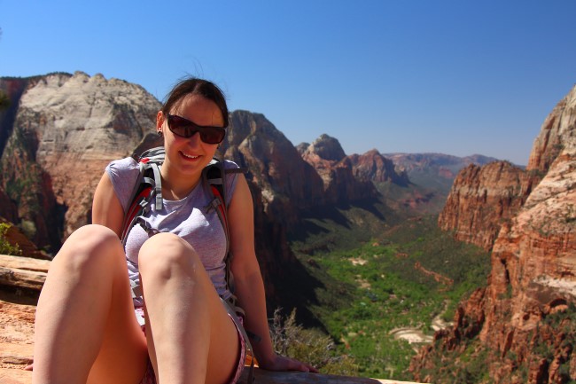 Výstup Angels landing trail, Zion národní park, Utah, USA