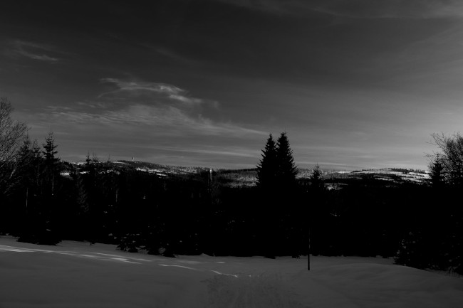 Horní Ždánidla, hora a rozhledna Poledník, Prášily, Běžecké lyžování, Šumava