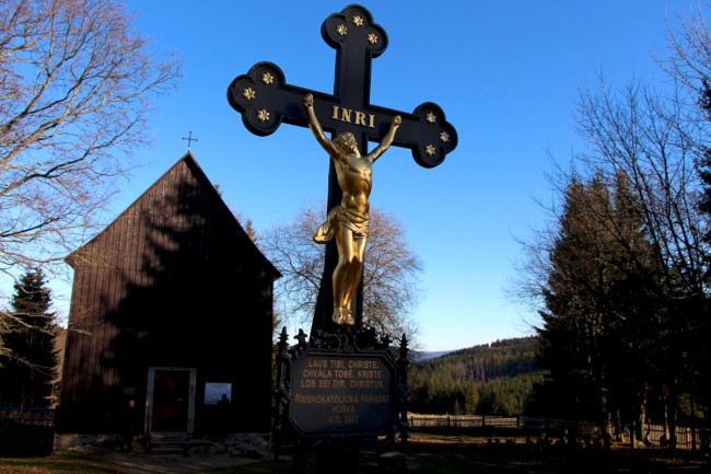 Stará Hůrka, kaple a kostel svatého Kříže, Šumava, Západní čechy