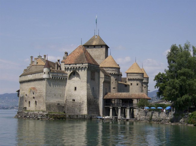 Montreux, Ženevské jezero, Alpy, Masiv Mont Blanc, Alpy, Švýcarsko, Francie