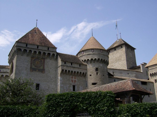 Montreux, Ženevské jezero, Alpy, Masiv Mont Blanc, Alpy, Švýcarsko, Francie
