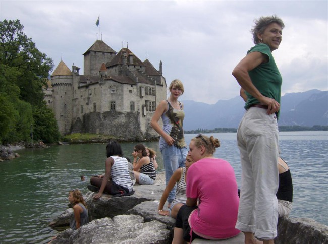 Montreux, Ženevské jezero, Alpy, Masiv Mont Blanc, Alpy, Švýcarsko, Francie