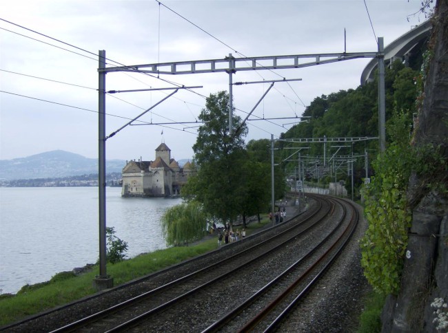 Montreux, Ženevské jezero, Alpy, Masiv Mont Blanc, Alpy, Švýcarsko, Francie